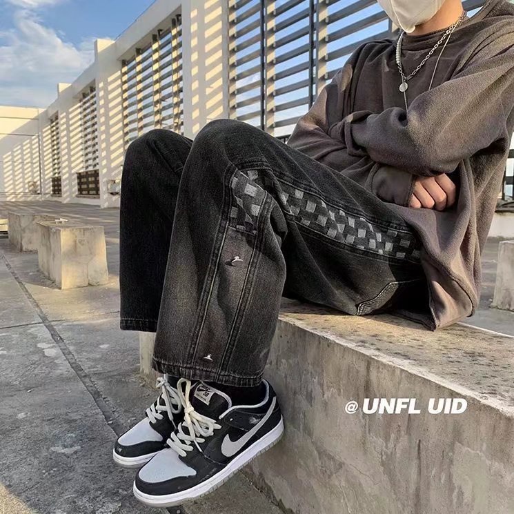 Quần jean ống suông thời trang phong cách đường phố cá tính dành cho cặp đôi