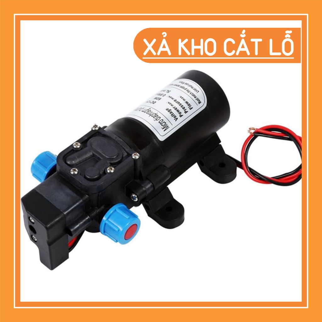 xả kho Máy bơm mini đa năng 12V/60W tăng áp phun sương tưới cây rửa xe