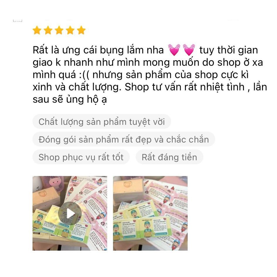 100 decal nhắc khách quay clip/video mở hàng