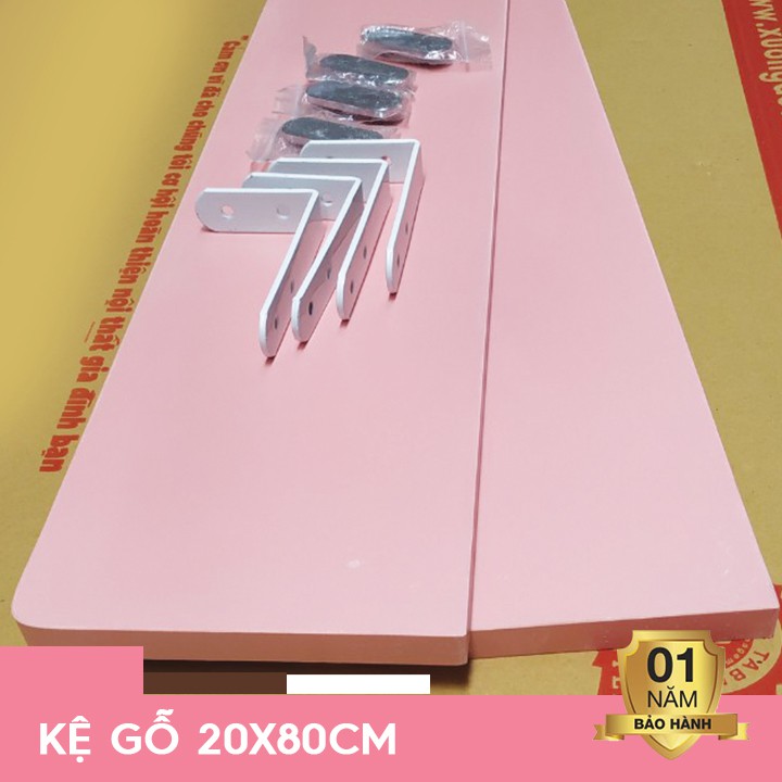 Kệ gỗ, giá sách 20x80cm dầy 18mm Màu Hông/ Nâu/ Trắng Cao cấp Bảo hành 1 năm | BigBuy360 - bigbuy360.vn