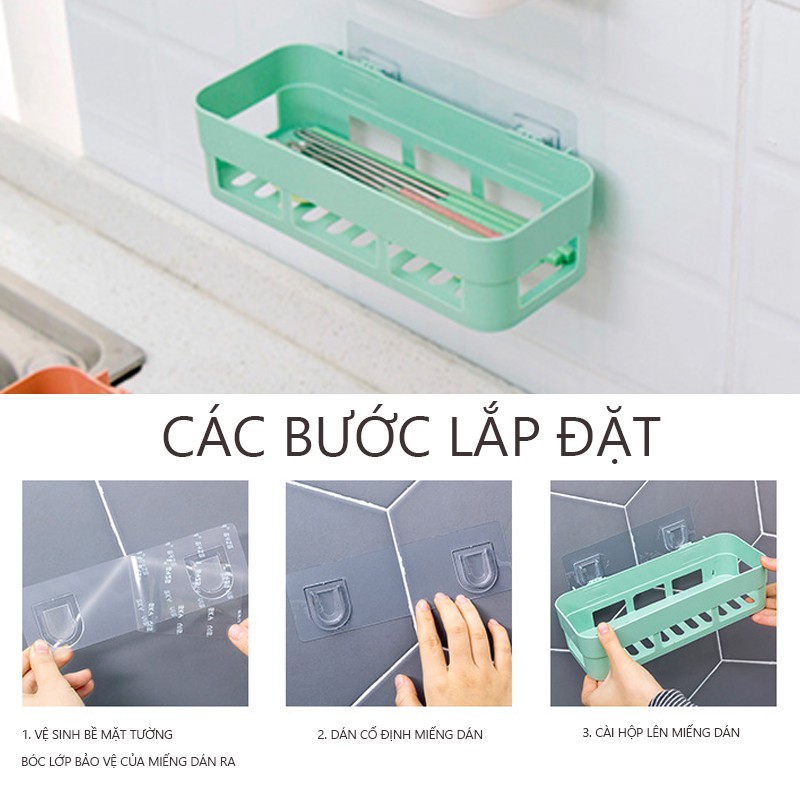 Kệ nhà tắm Cicico H703 kệ nhà bếp không đục lỗ dán tường  tiện lợi chất liệu nhựa ABS bền đẹp