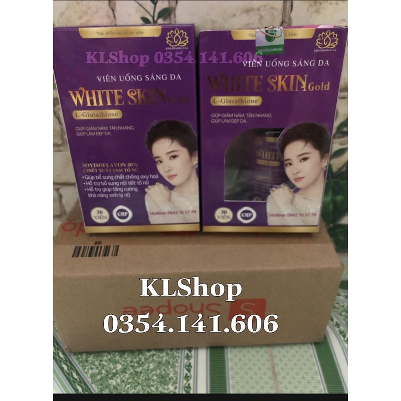 Viên Uống sáng da white Skin gold,hàng Việt Nam,tem dán đầy đủ,hạn dùng 3 năm, hiệu quả cải thiện theo thời gian