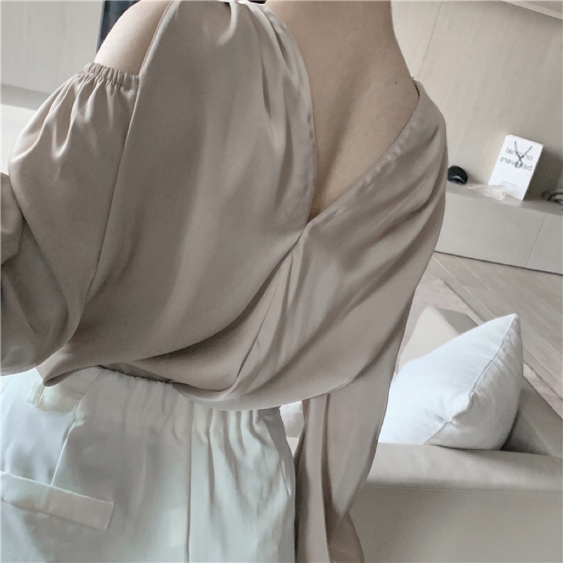 [CÓ SẴN] ÁO LỤA HỞ VAI NỮ TÍNH THANH LỊCH SANG CHẢNH | BigBuy360 - bigbuy360.vn