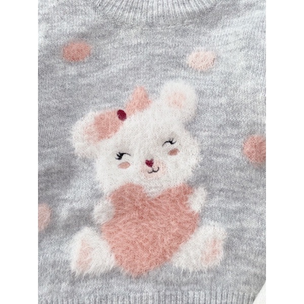 Áo len Blukids lông thỏ cho bé gái