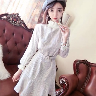 Váy len nữ đuôi cá thắt eo