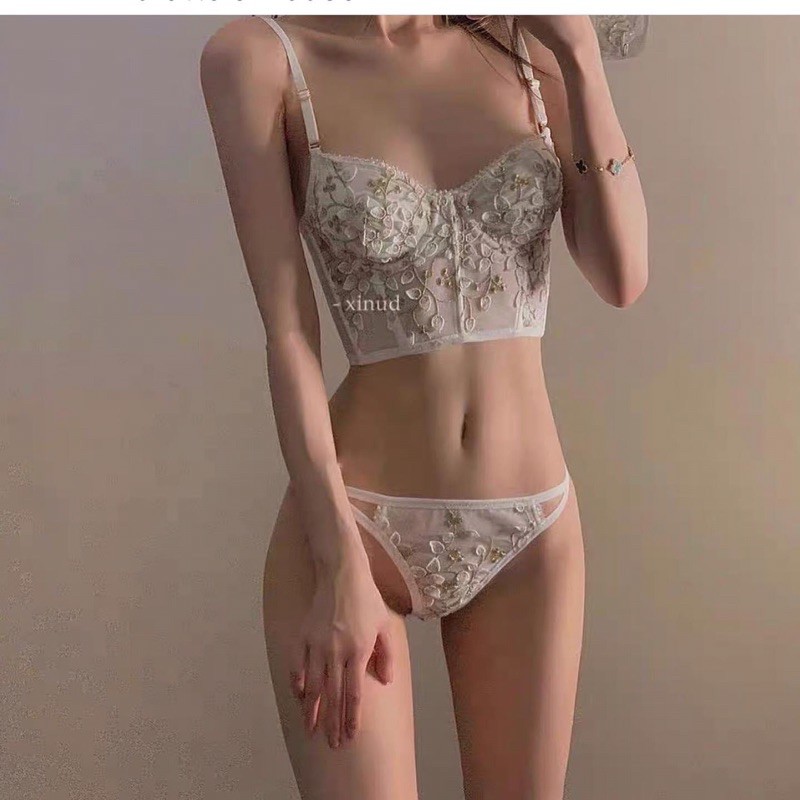 SET ĐỒ LÓT TRẮNG ĐIỂM HOẠ TIẾT HOA LÁ (VER 1) - SEXY, GỢI CẢM & QUYẾN RŨ - HOT SALE CAO CẤP XỊN XÒ TỪ QUẢNG CHÂU CHO NỮ | BigBuy360 - bigbuy360.vn