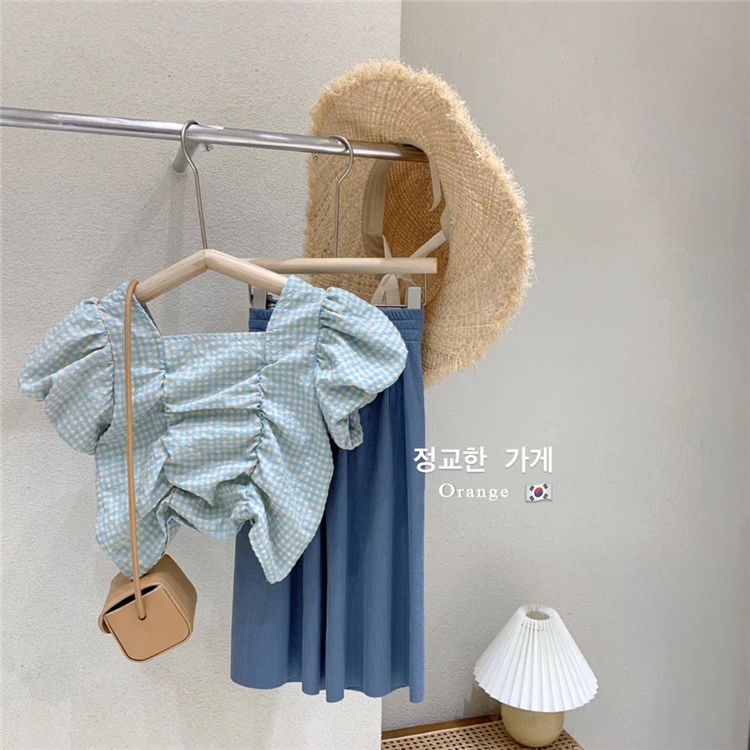 Hàng Mới Về Bộ Áo Tay Phồng + Quần Ống Rộng Thời Trang Hàn Quốc 2021 Cho Bé Gái 8