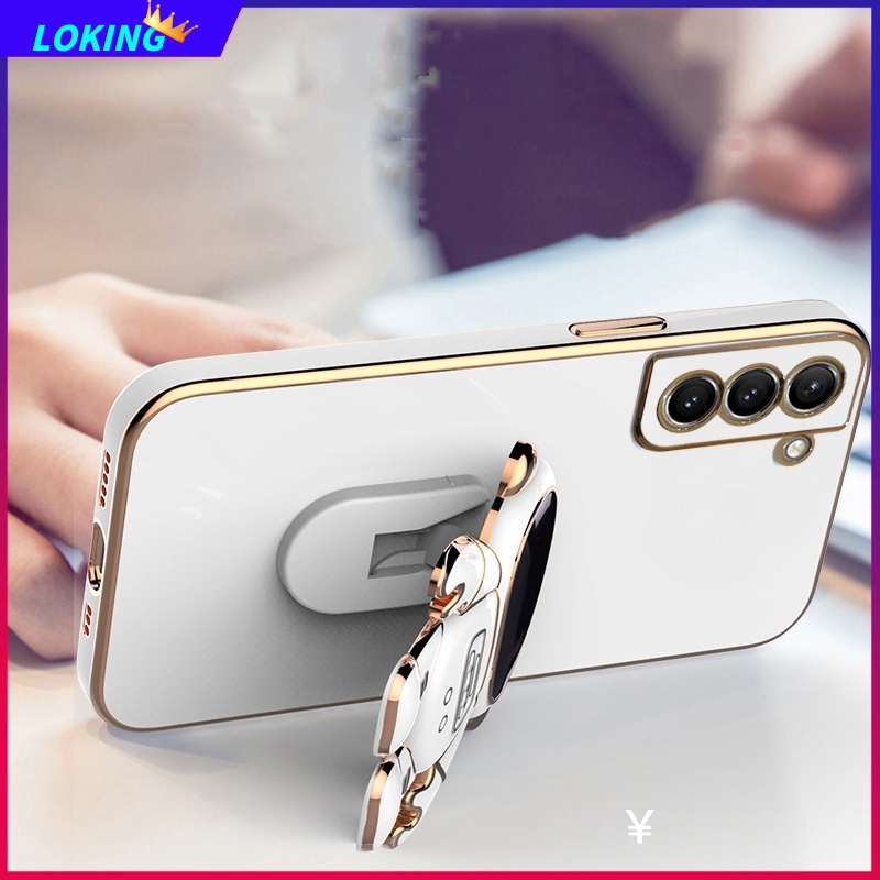 Ốp Điện Thoại Silicone Mềm Có Giá Đỡ Hình Phi Hành Gia Cho Samsung S22 S21 Plus Ultra S20FE S21FE