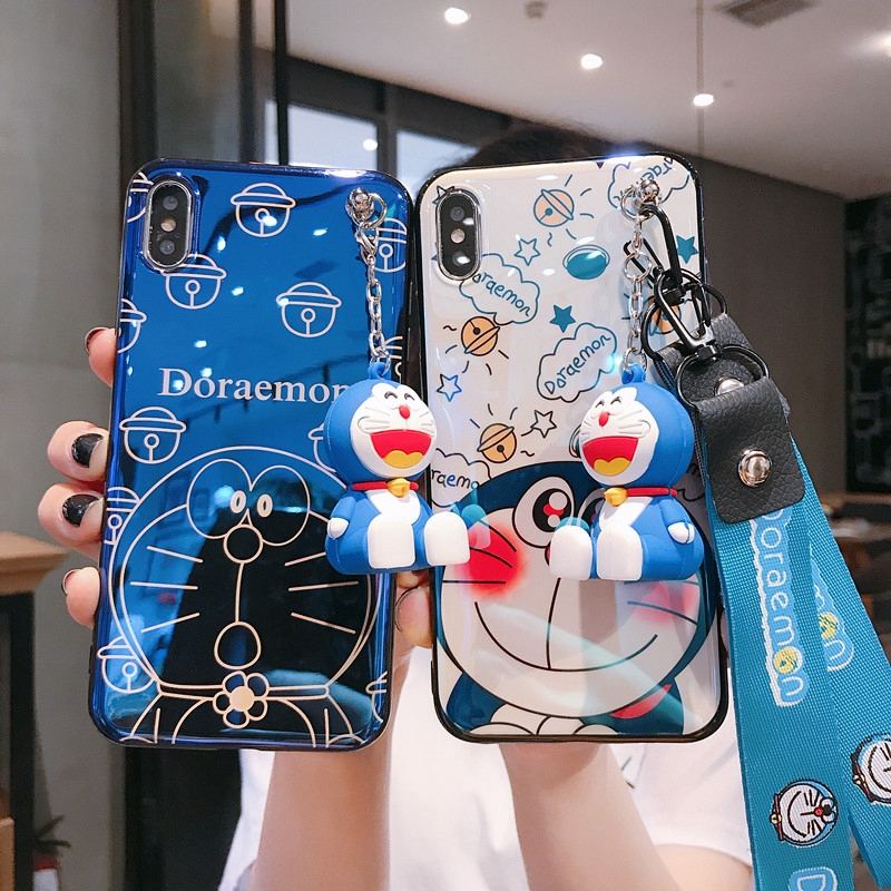 Ốp điện thoại họa tiết hoạt hình Doraemon dễ thương cho Samsung J7 J2 Prime J7 Pro J4 Plus A30 A20 A50 A70 A10 A7 2018