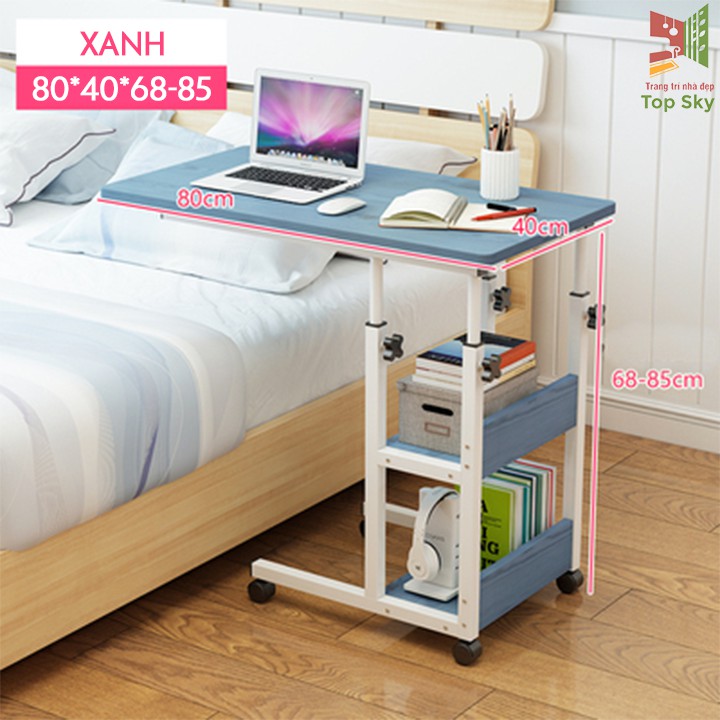 Bàn học sinh có bánh xe,Bàn làm việc ngồi ghế có bánh xe.KT: 80x40x68-85cm