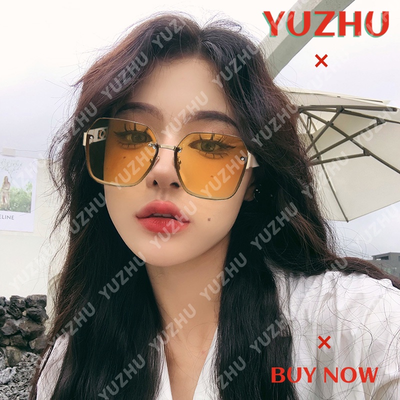 Kính Mát Gọng Kim Loại Tròng Chữ Cái Không Viền Màu Gradient Thời Trang Hàn Quốc