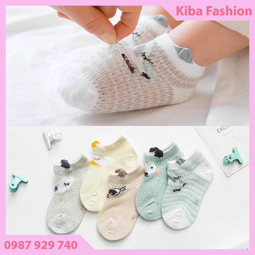 Tất lưới mùa hè IN HÌNH NGỘ NGĨNH cho bé trai bé gái 0-1 tuổi (Màu giao ngẫu nhiên)
