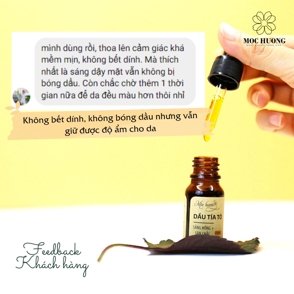 Dầu Dưỡng Tía Tô MỘC HƯƠNG Handmade Giúp Dưỡng Ẩm, Sáng Da, Kiềm Dầu, Trẻ Hóa 10ml