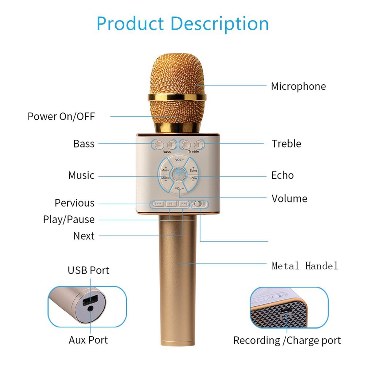 Micro Không Dây Cầm Tay Q9 2 Trong 1 Tiện Dụng