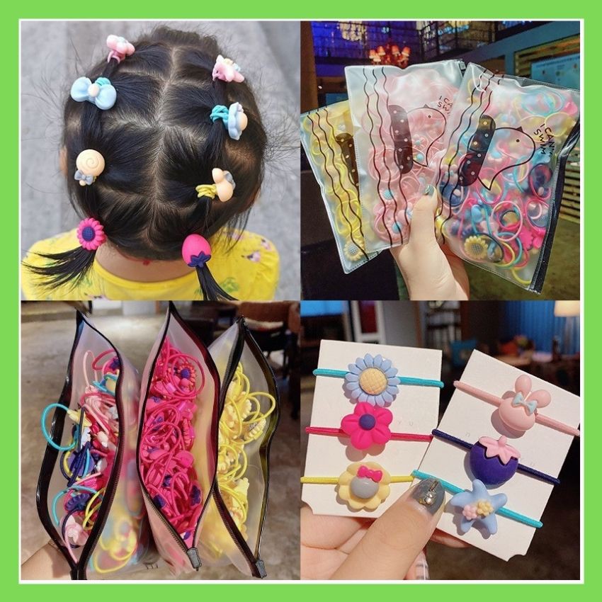 SÉT 20 DÂY CỘT TÓC CHO BÉ IU, SIÊU DỄ THƯƠNG, PHONG CÁCH HÀN QUỐC