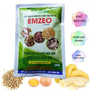 Men ủ EMZEO / EMZONE men ủ vi sinh khử mùi hôi phân cá ,ủ đậu tương ủ rác thải sinh hoạt gói 200gr