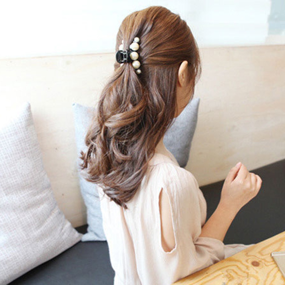 Kẹp Tóc Càng Cua Đính Ngọc Trai Nhân Tạo Thanh Lịch Cho Nữ