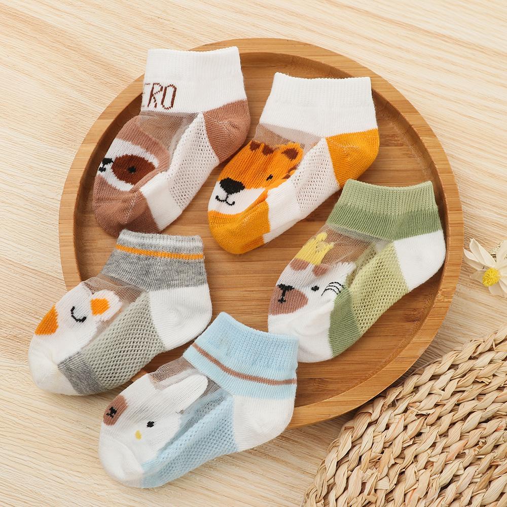 Set 5 Đôi Tất Cotton Mùa Hè Cho Bé 0-3 Tuổi