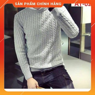 Áo len nam cổ tròn vặn thừng _hàng việt nam