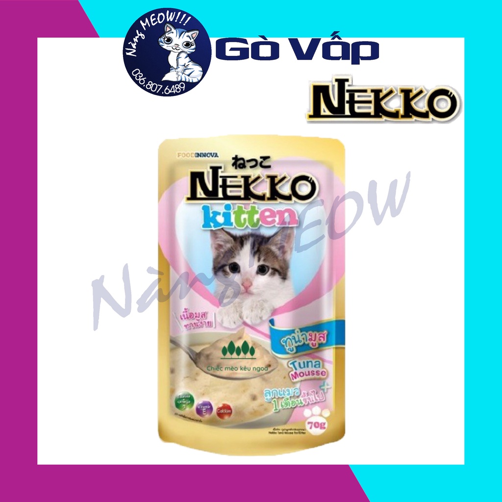 Pate Nekko Kitten 4 Vị Gói 70G Hàng Nội Địa Thái,Pate cho mèo con - Nàng Meow