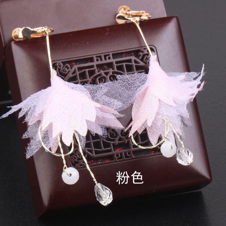 Bông Tai Nữ Hoa Lồng Đèn Đính Hạt Sang Trọng 2 Màu MS: BT10 - Hưng Long PC