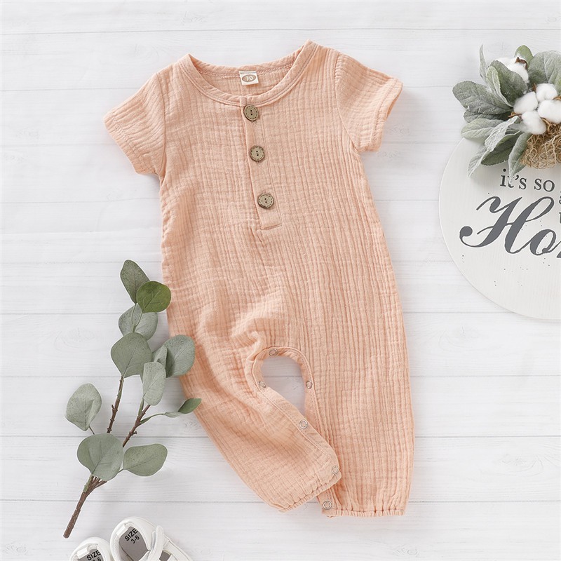 Áo liền quần Mikrdoo cotton ngắn tay dễ thương cho bé