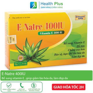 E-Natre 400IU bổ sung Vitamin E, dầu hoa anh thảo hỗ trợ làm đẹp da,chống lão hoá - 30 viên