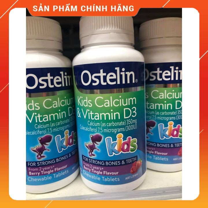 Canxi Ostelin Úc Kẹo Khủng Long 🔥𝐍𝐄𝐖🔥 90 viên cho bé từ 2 tuổi Xuất xứ Úc shopnguyenanh88