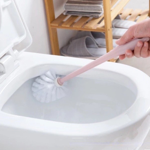 Bộ Bàn Chải Cọ Rửa Toilet Cán Dài Đầu Tròn Lông Mềm