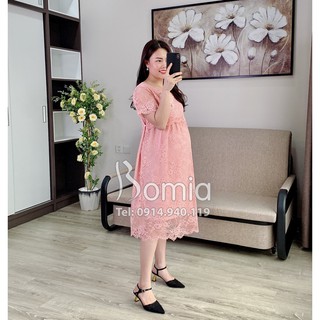 Váy bầu ren viền ngực