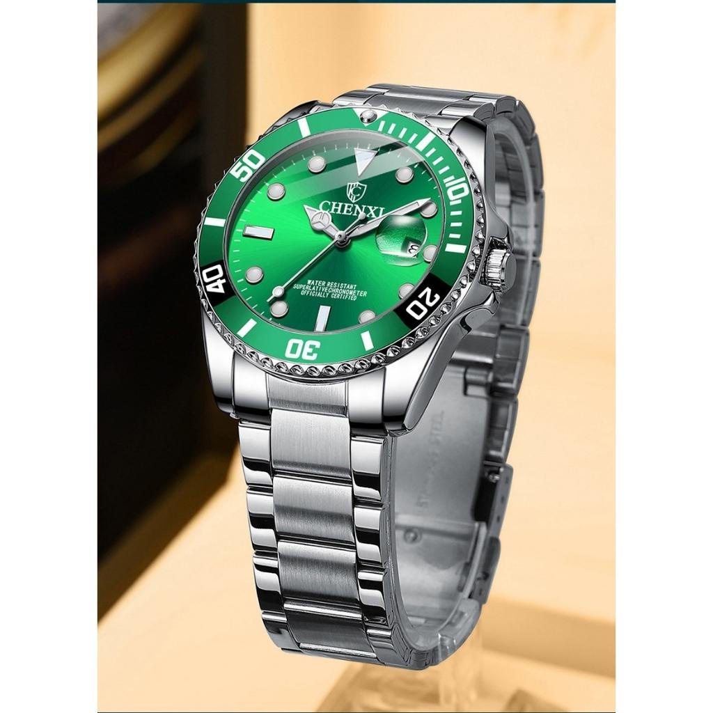Đồng hồ nam CHENXI- CX085G, đồng hồ thời trang mặt xanh phong cách thợ lặn submariner | BigBuy360 - bigbuy360.vn