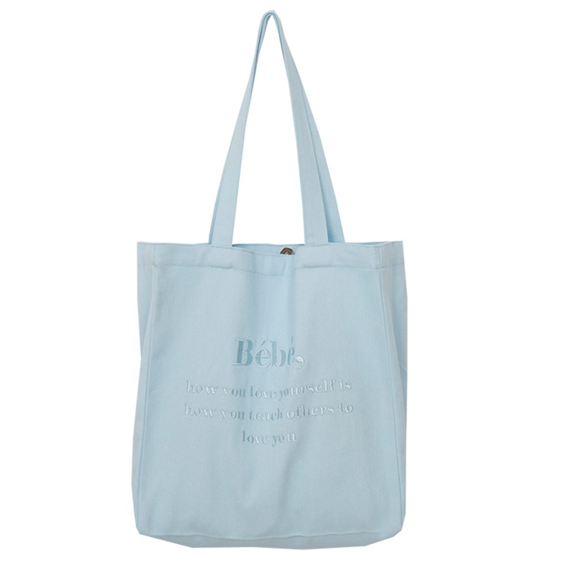 Youyo Túi Xách Tote Canvas Cỡ Lớn Thêu Chữ Đơn Giản Cho Cắm Trại