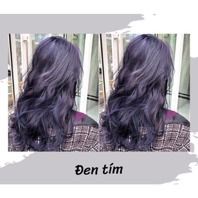 Thuốc Nhuộm Tóc Màu Đen Tím Lên Từ Nền Tóc Tự Nhiên - Dark Violet Brown Hair Dye Cream