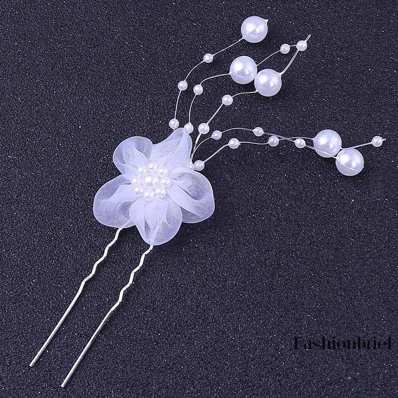 Set 2 Trâm Cài Tóc Trang Trí Hình Hoa Đính Ngọc Trai Mô Phỏng Xinh Xắn Dành Cho Nữ