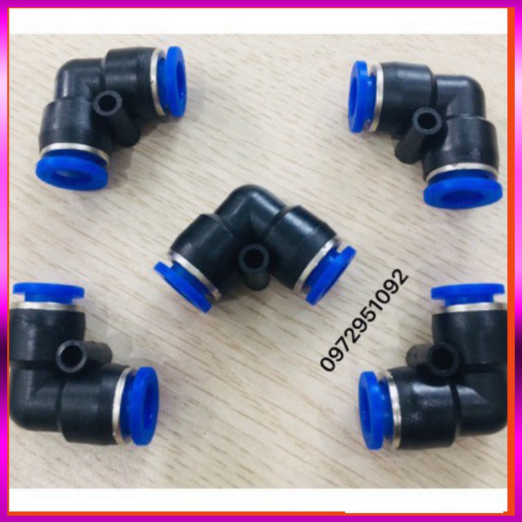 [GIÁ TỐT]  Nối Vuông Nhựa PE 8mm Để Nối Dây Phun Sương Ở Vị Trí Gấp Khúc