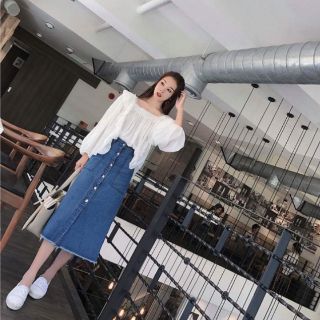 Chân váy jeans dài