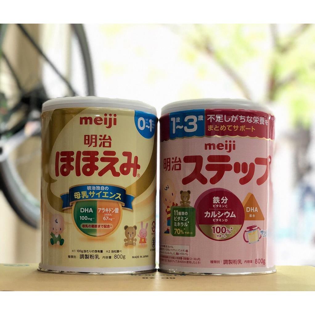 Sữa Meiji nội địa Nhật cho bé số 0-1/số 1-3 hộp sắt 800gr và dạng thanh (Date mới nhất)