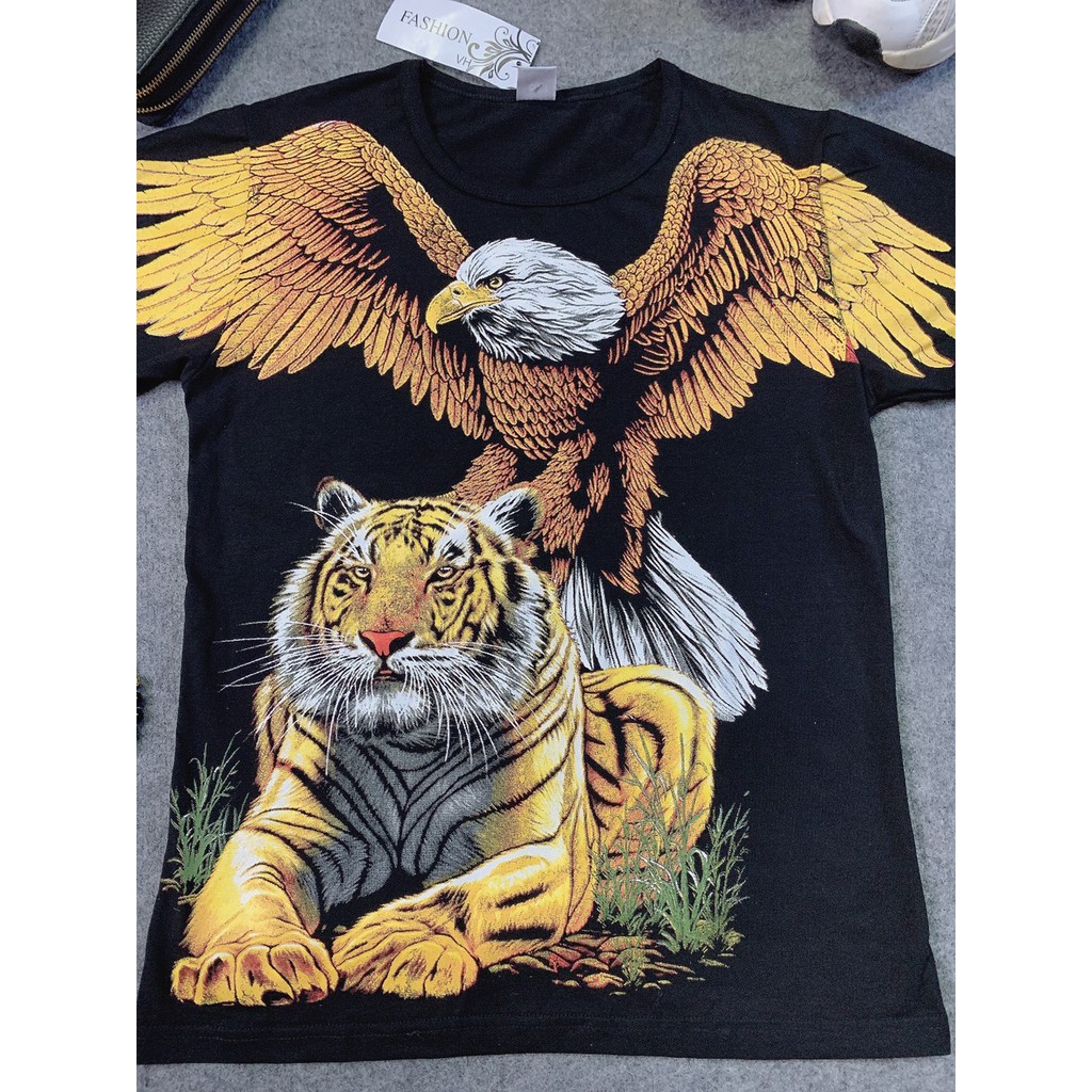 Aó Phông Nam In Hình 3D Hổ Đại Bàng Chất Thun Mát Mẻ - AP02 - Shop VK_Clothes