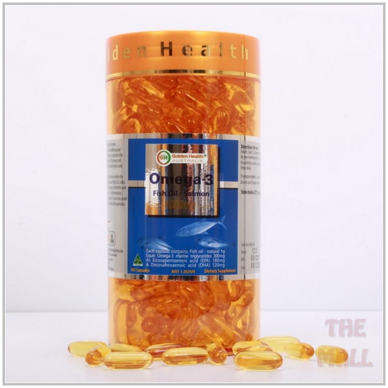 Viên uống dầu cá hồi Golden Health Fish Oil Omega3 Ổn định huyết áp và cholesterol trong máu hộp 365