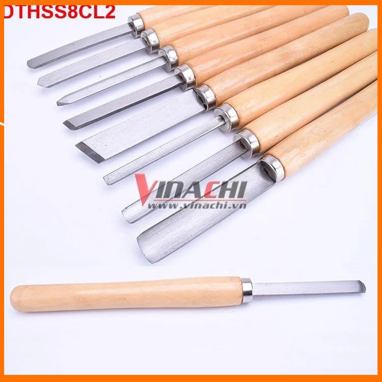 Bộ Dao Tiện Đục Gỗ HSS Bộ 8 Cái Loại 2, Dao Tiện Gỗ Chuyên Dụng Trong Điêu Khắc Gỗ, Chế Tác Các Sản Phẩm Từ Gỗ