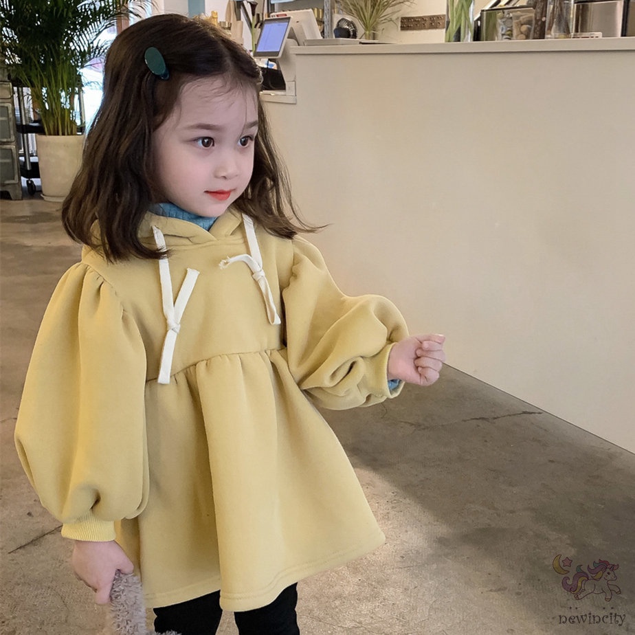 Đầm hoodie dày dặn phong cách Hàn Quốc dành cho bé gái