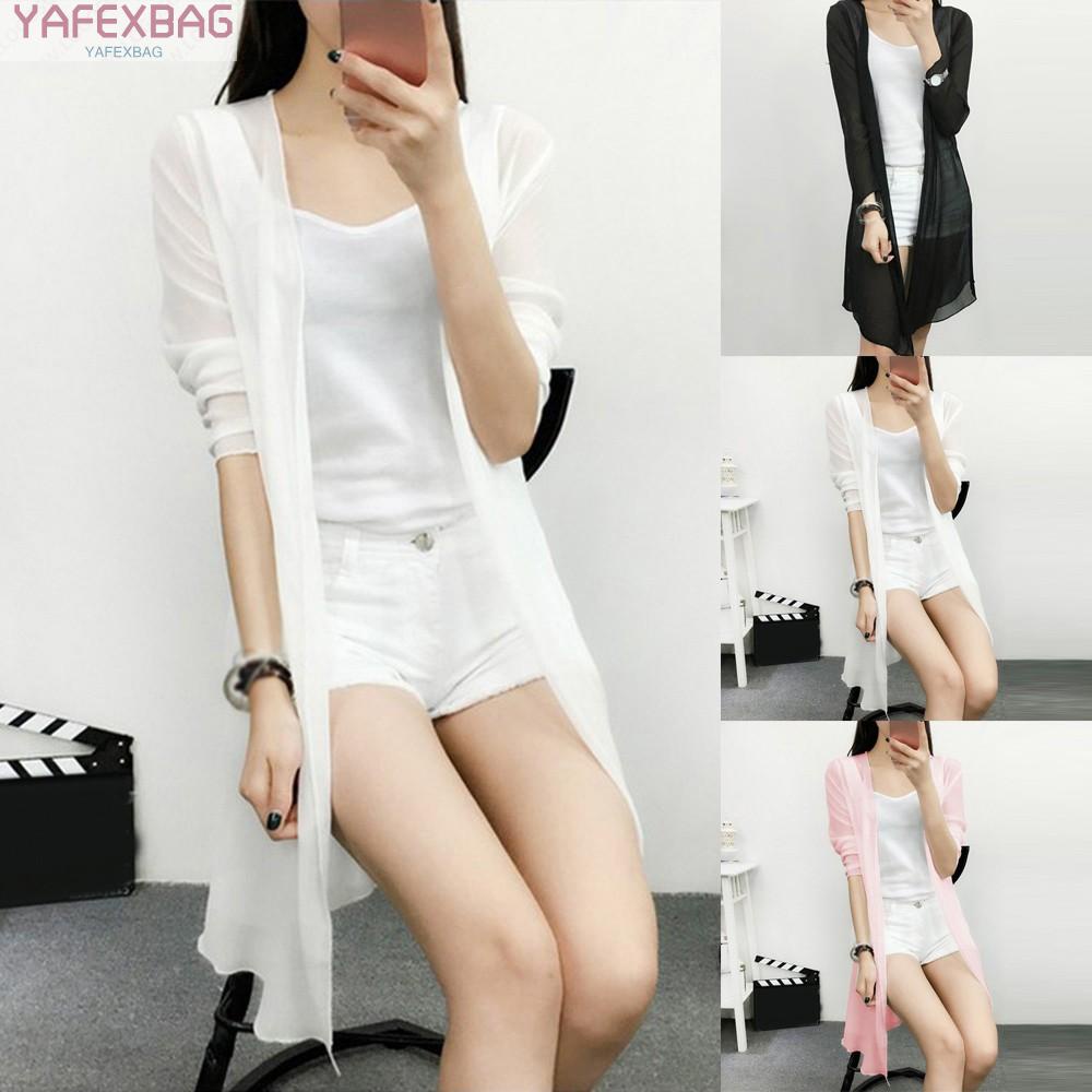 Áo khoác tay dài chất liệu voan thời trang mùa hè