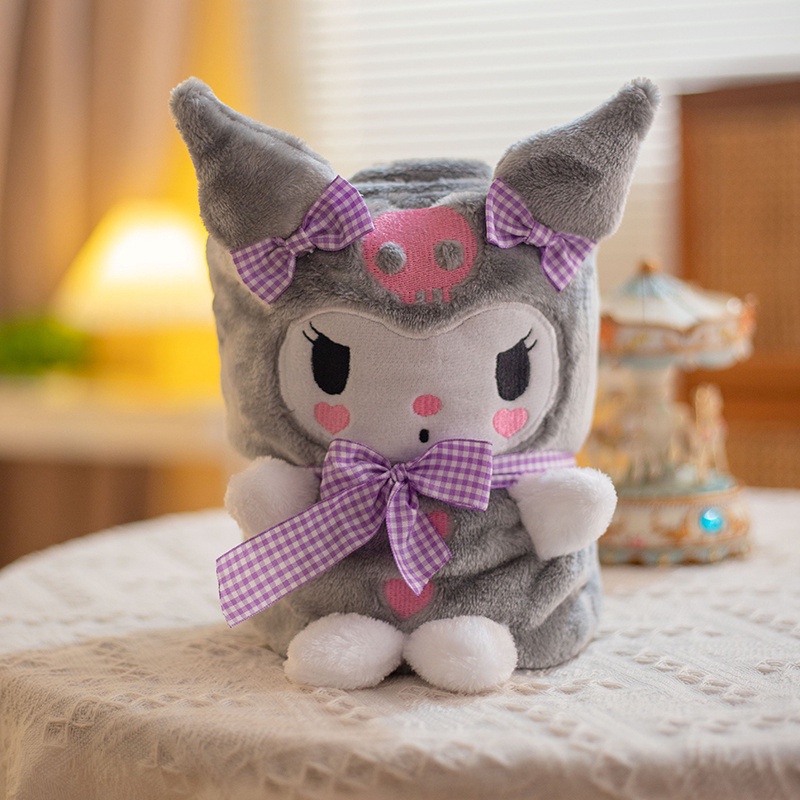 SANRIO Chăn Nỉ Mềm Mại In Hình Cinnamoroll Kuromi Hello Kitty Mymelody Purin Dễ Thương Cho Bé