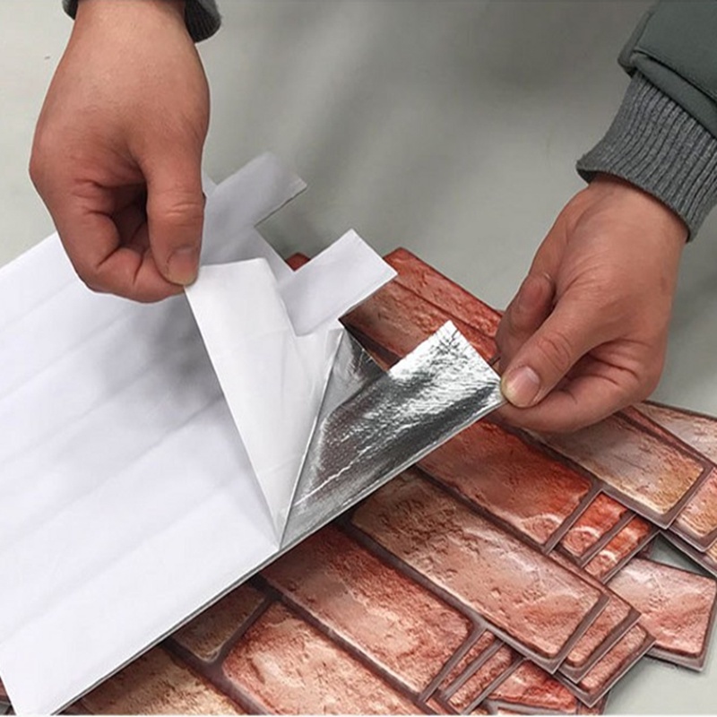 Miếng Dán Tường 3D Hình Viên Gạch Độc Đáo Chống Thấm Nước Trang Trí Nhà Cửa DIY