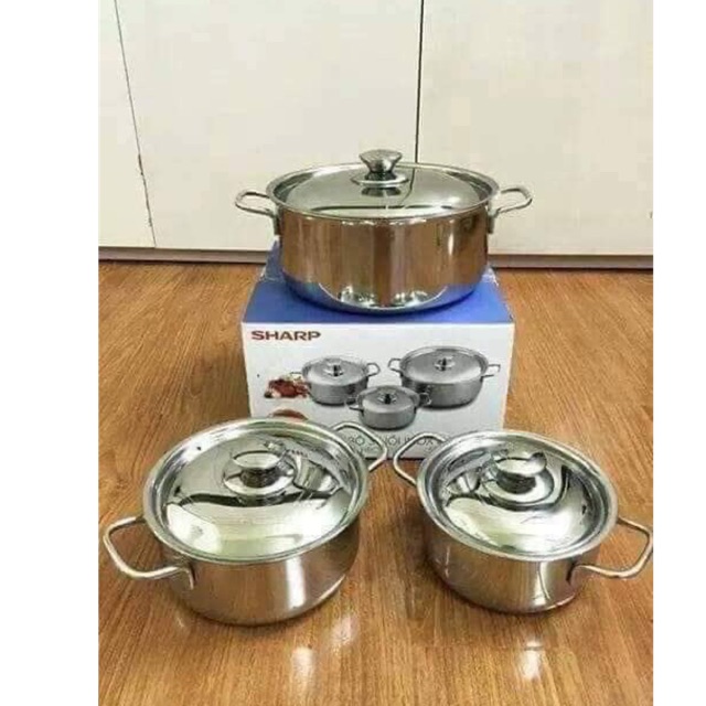 BỘ NỒI INOX 3 CÁI