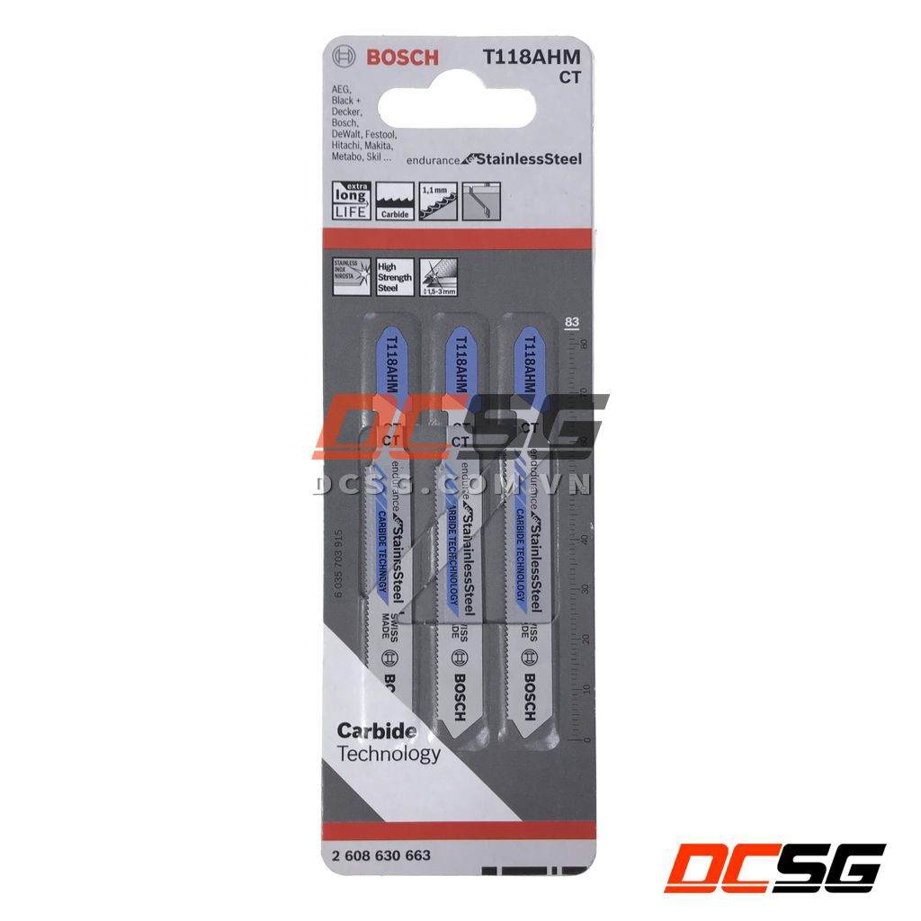 Lưỡi cưa lọng cắt inox Carbide teachnology T118AHM Bosch 2608630663 (01 lưỡi) | DCSG