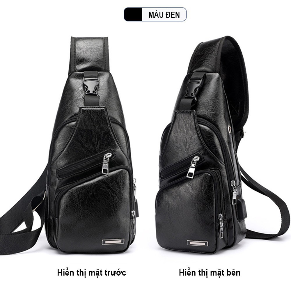 [Bibbe Shop]Túi đeo ngực da, túi đeo chéo nam da cao cấp | BigBuy360 - bigbuy360.vn