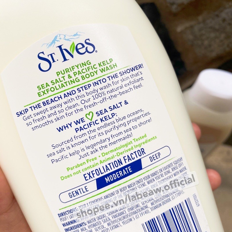 Sữa tắm ST.IVES 490ML - 709ML dưỡng da và tẩy tế bào chết hương yến mạch, cam chanh, muối biển
