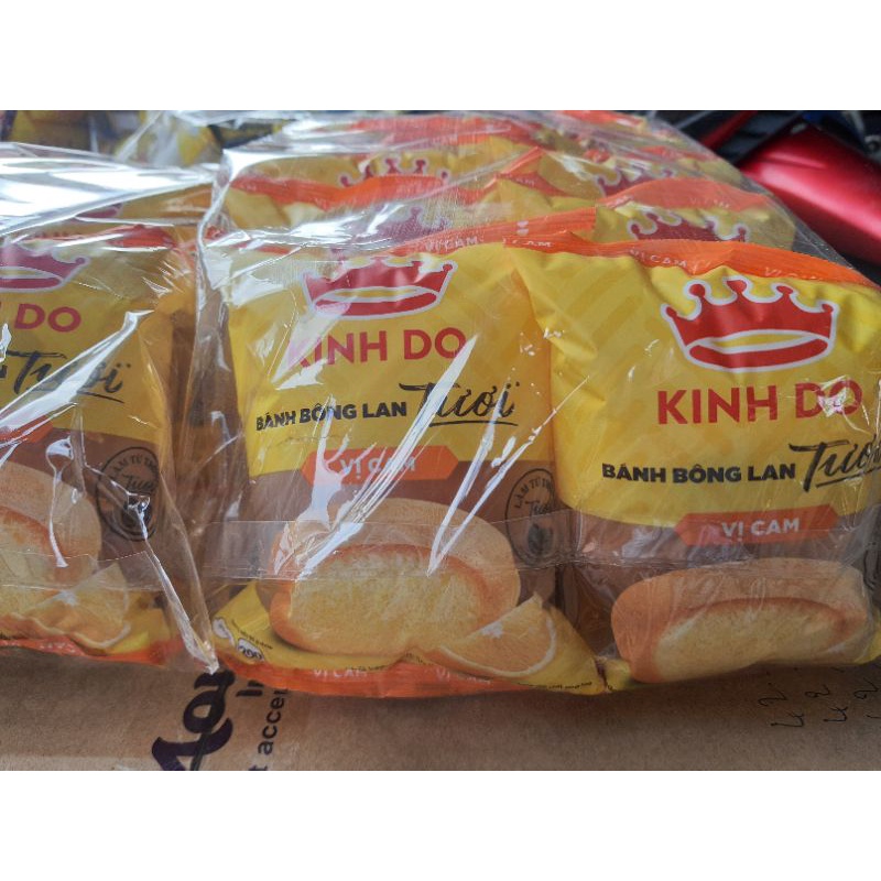 Bánh Bông lan Tươi Kinh Đô vị Cam 55G ( pack 10 cái)