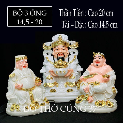 BỘ 3 ÔNG ÁO TRẮNG THẦN TÀI +THỔ ĐỊA +THẦN TIỀN